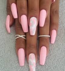 neon pink camo long nails - Google Search