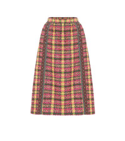 Gucci - Tweed wool midi skirt | Mytheresa
