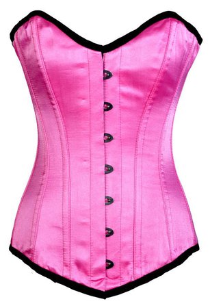 EB-9051 NEW CUT PINK SATIN - Dark Pink Satin Overbust Corset Dress For Sale – Corsets Queen US-CA