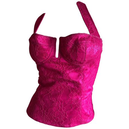 Christian Dior by John Galliano Vintage Hot Pink Lace Corset For Sale at 1stdibs