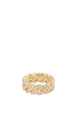 The M Jewelers NY The Iced Cuban Link II Ring in Gold | REVOLVE