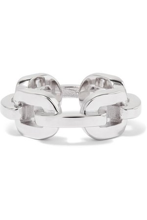 Jennifer Fisher | Chain Link silver and rhodium-plated ring | NET-A-PORTER.COM
