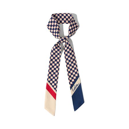 Checkerboard Twilly Scarf - Blue | Lost Pattern NYC | Wolf & Badger