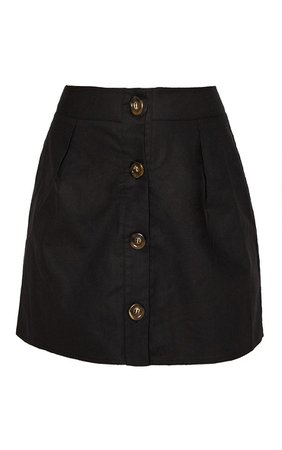 Yellow Cotton Button Detail Mini Skirt | PrettyLittleThing
