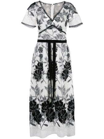 Marchesa Notte, embroidered floral dress