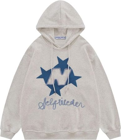 Aelfric Eden Y2k Hoodie Women Graphic Oversized Hoodies Star Embroidered Hoodied Sweatshirt Casual Vintage Pullover at Amazon Women’s Clothing store