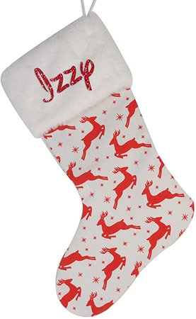 Amazon.com: aoloshow Izzy Name Family Christmas Stockings Burlap 1pcs Name Gift Kids Fireplace Decor: Home & Kitchen