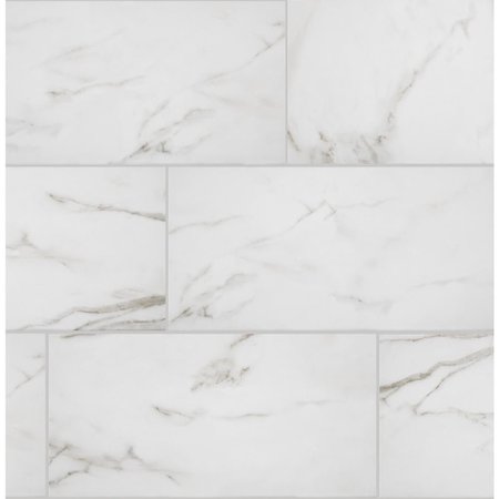 Florida Tile Home Collection Michelangelo Calacatta Rectified 12 in. x 24 in. Porcelain Floor and Wall Tile (13.3 sq. ft. /case)-CHDEZEN1012X24 - The Home Depot