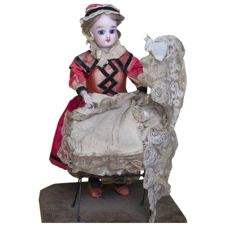 12" (30cm) Charming Antique French Mechanical Toy Nanny Gaultier Doll : RespectfulBear | Ruby Lane