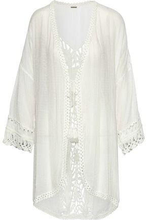 Miley crochet-paneled gauze coverup | ELIE TAHARI | Sale up to 70% off | THE OUTNET