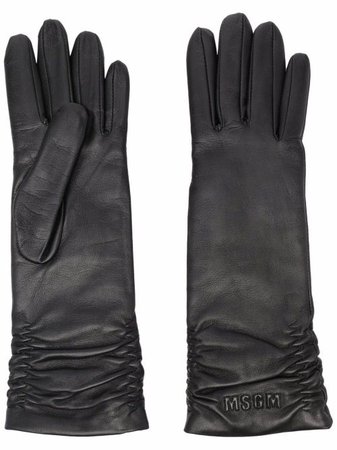 MSGM ruched leather gloves