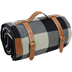 Amazon.com : PortableAnd Extra Large Picnic & Outdoor Blanket for Water-Resistant Handy Mat Tote Spring Summer Great for The Beach,Camping on Grass Waterproof Sandproof, Black and Gray Checkered : Sports & Outdoors