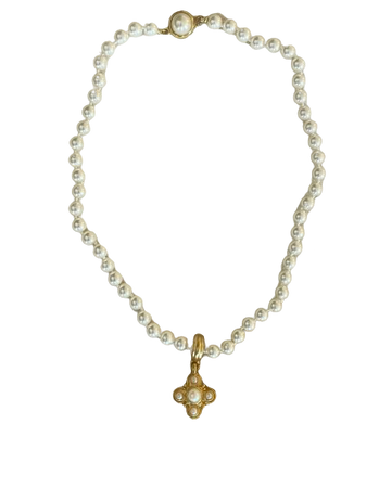 vintage pearl gold necklace