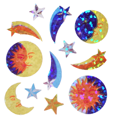 stickers sun moon comet star