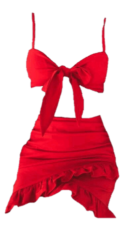 aesthetic clothes png red two piece dress