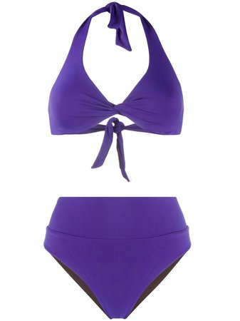 Fisico Knotted Triangle Top Bikini Set CR02M0CS02MB Purple | Farfetch