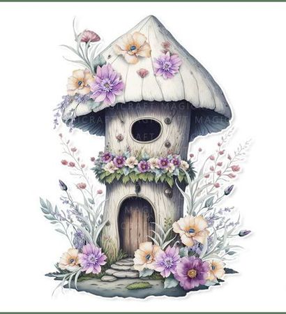white mushroom fairy house