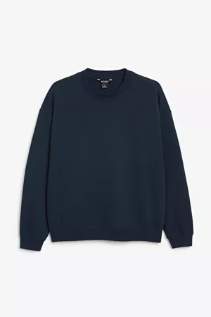 Loose-fit sweater - Dark blue - Monki WW