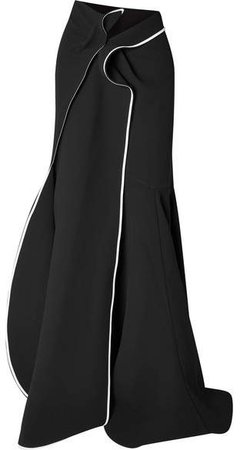 Aficionado Asymmetric Cady Maxi Skirt - Black