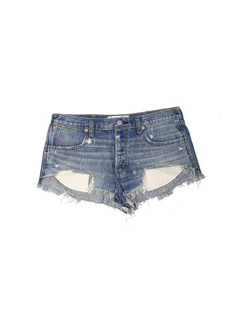 Abercrombie & Fitch Solid Blue Denim Shorts | thredUP