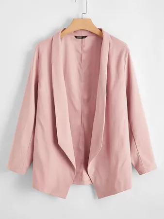 Plus Open Front Solid Coat | SHEIN USA