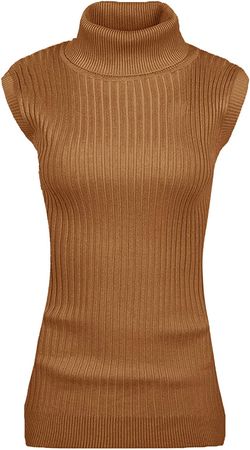 v28 Women Sleeveless High Neck Turtleneck Stretchable Knit Sweater Top-S,BN at Amazon Women’s Clothing store