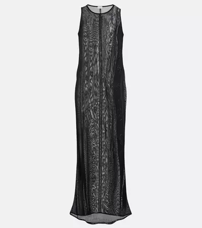 Sheer Maxi Dress in Black - Saint Laurent | Mytheresa