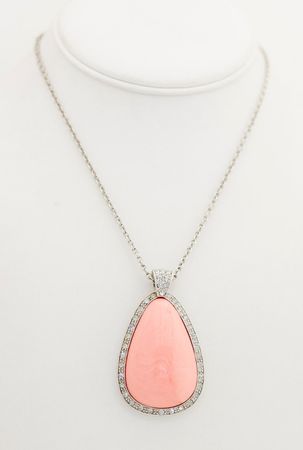 Large Teardrop Necklace Avon Necklace Pink Teardrop | Etsy