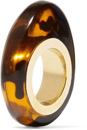 Dinosaur Designs | Gold-tone tortoiseshell resin ring | NET-A-PORTER.COM