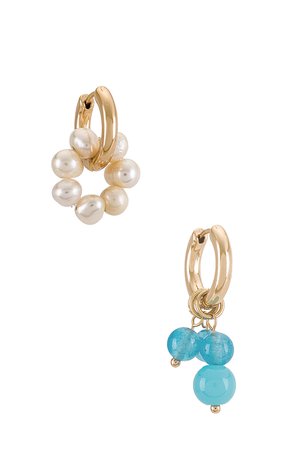 8 Other Reasons Pearl and Bead Mixed Earring in Blue | REVOLVE