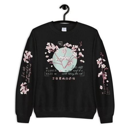 Japanese Cherry Blossom Sweatshirt Aesthetic Yami Kawaii | Etsy