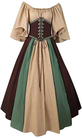 Forthery-Women Clearance Halloween Dress, Renaissance Medieval Irish Costume Over Dress and Pure White at Amazon Women’s Clothing store