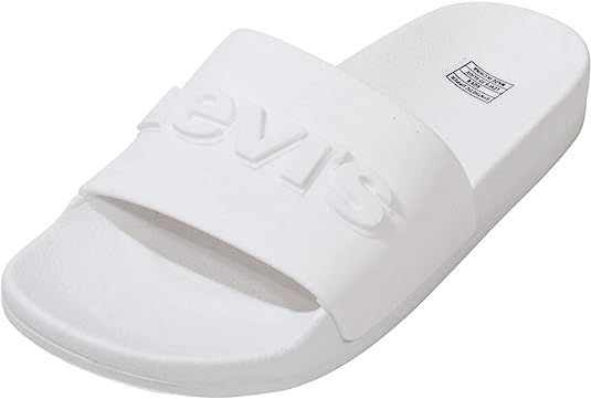 Amazon.com | Levi's Womens 3D Slide Slip-on Sandal Shoe, White, 7 M | Slides