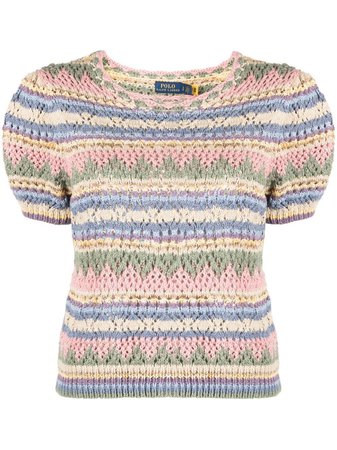 Polo Ralph Lauren short-sleeved pointelle-knit Top - Farfetch