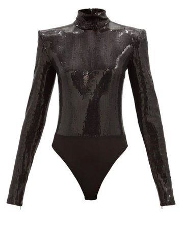 black sequin bodysuit