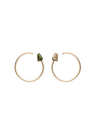 MANGO Stone hoop earrings