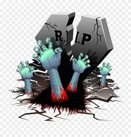 Creepy Hands On Cemetery By Bluedarkat Graphicriver - Zombie Cartoon Cemetery Clipart (#1080847) - PinClipart