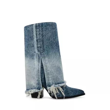 LIVVY Denim Fabric Western Boot | Women's Boots – Steve Madden