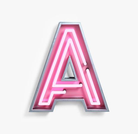 A Letter Pink neon