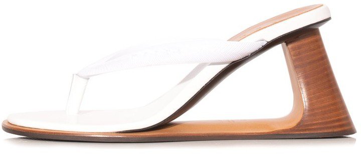 Wedge Thong Sandal in Lily White