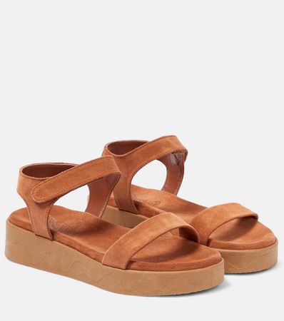 Salamina Suede Platform Sandals in Brown - Ancient Greek Sandals | Mytheresa