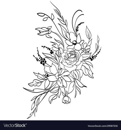 Black and white flowers Royalty Free Vector Image