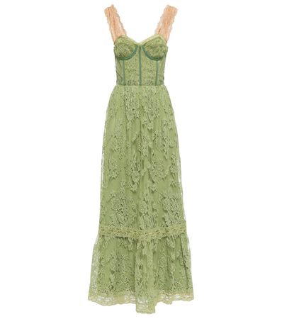 Gucci - Floral lace bustier gown | Mytheresa