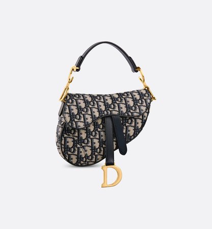 Mini Saddle Bag Blue Dior Oblique Jacquard - Bags - Women's Fashion | DIOR