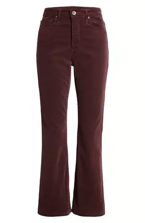 AG Farrah High Waist Crop Bootcut Velvet Pants | Nordstrom