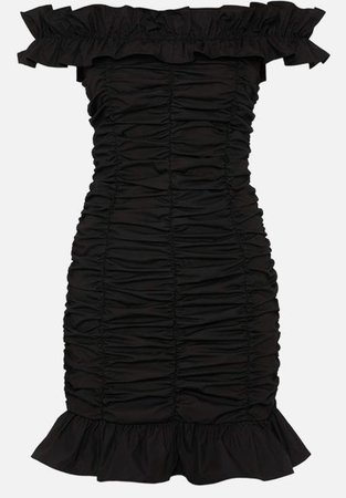 ruched black dress