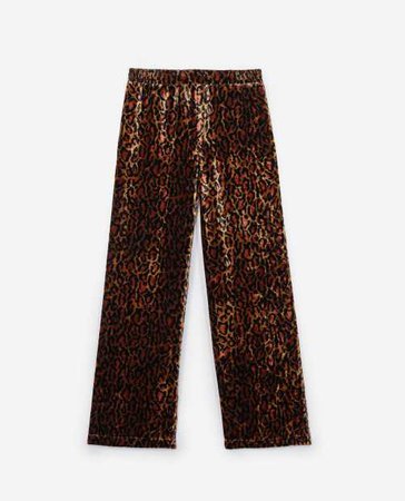 The Kooples Official Website - VELVET TROUSERS WITH A LEOPARD FIRE PRINT