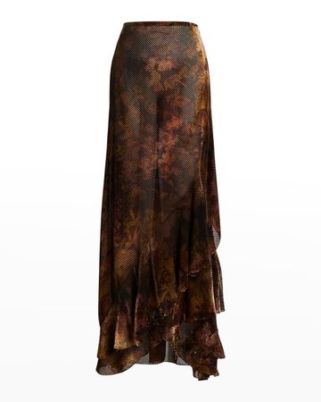 Ralph Lauren Collection Waylon Ruffled Maxi Skirt | Neiman Marcus