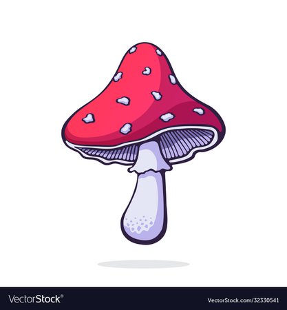 Amanita mushroom with a red spotted hat Royalty Free Vector