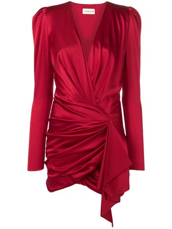 Alexandre Vauthier v-neck silk dress £2,126 - Shop Online - Fast Global Shipping, Price